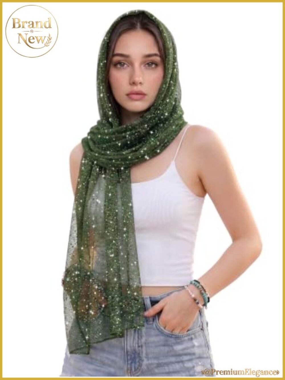 Sequin Shawl Wrap Mesh Headscarf Evening Scarf Sparkly Party Cover Up